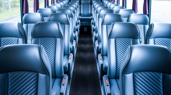 56 passenger charter bus interior view