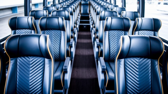 norwalk 54 passenger charter bus inside