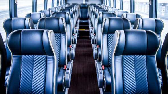 norwalk 55 passenger charter bus inside